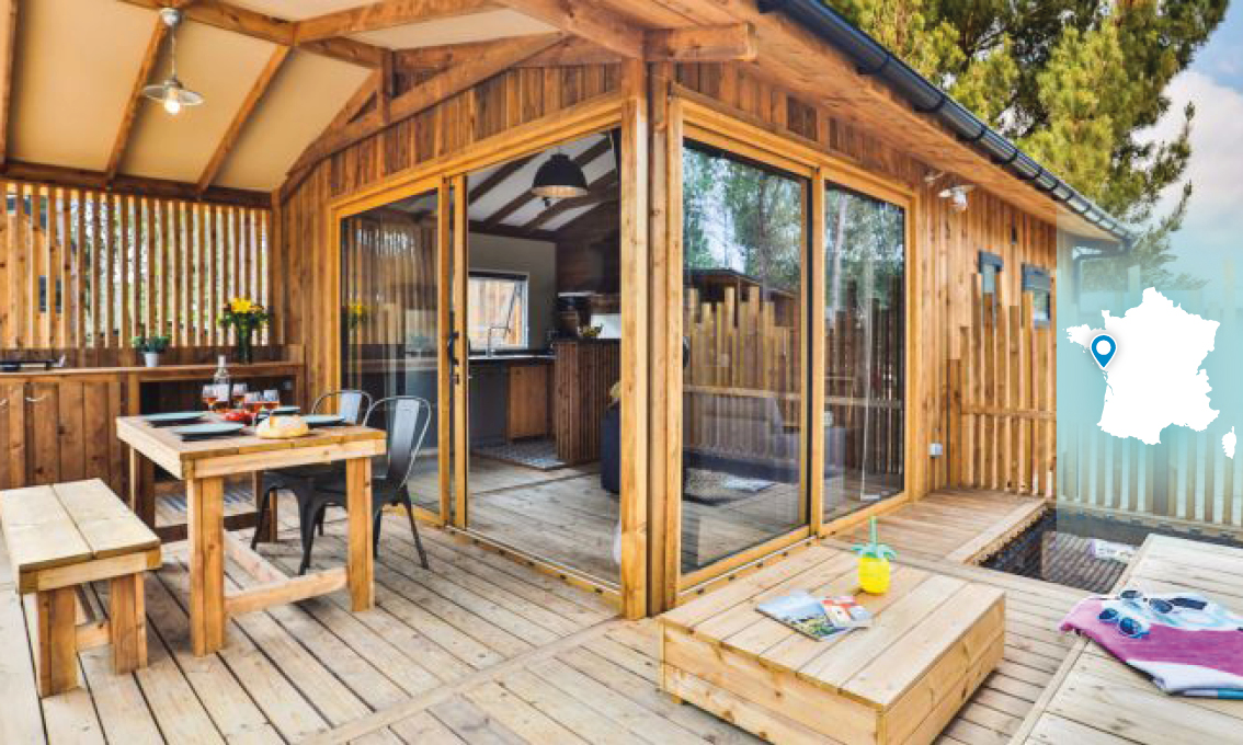 Camping à Longeville-sur-Mer • Vendée • Cocoon Lodge 2 chambres 5 personnes 35m2